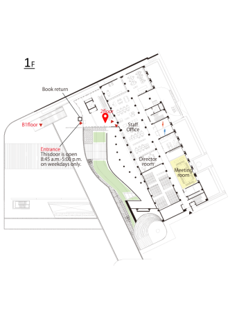 Ookayama Library Stamp rally map 1F
