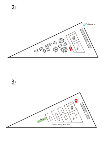 Ookayama Library Stamp rally map 2F&3F