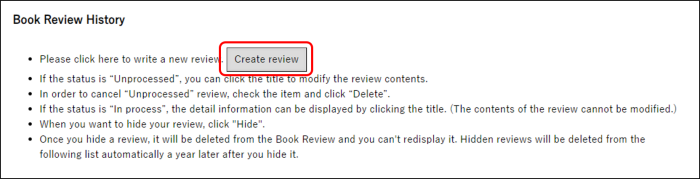 the Writing Screen of the Book Review